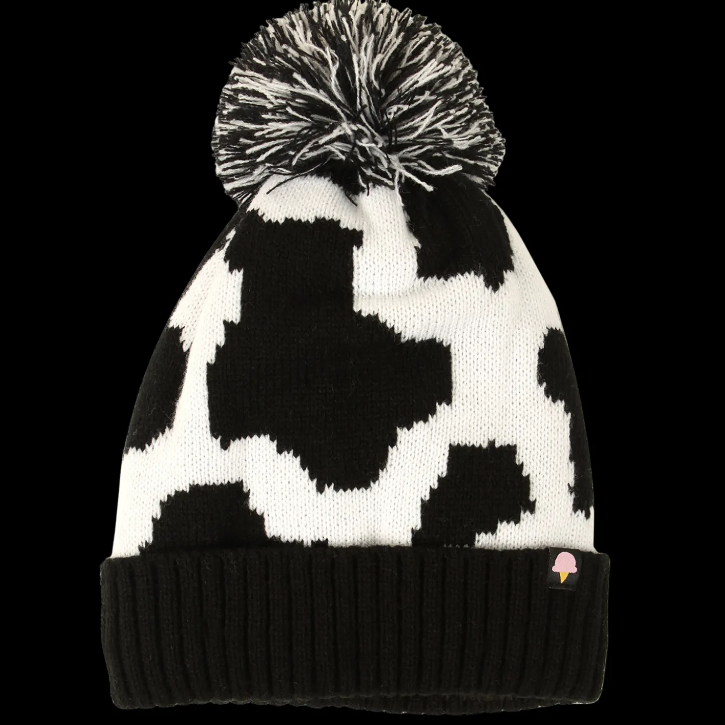 Kids Black and White Spotted Toque